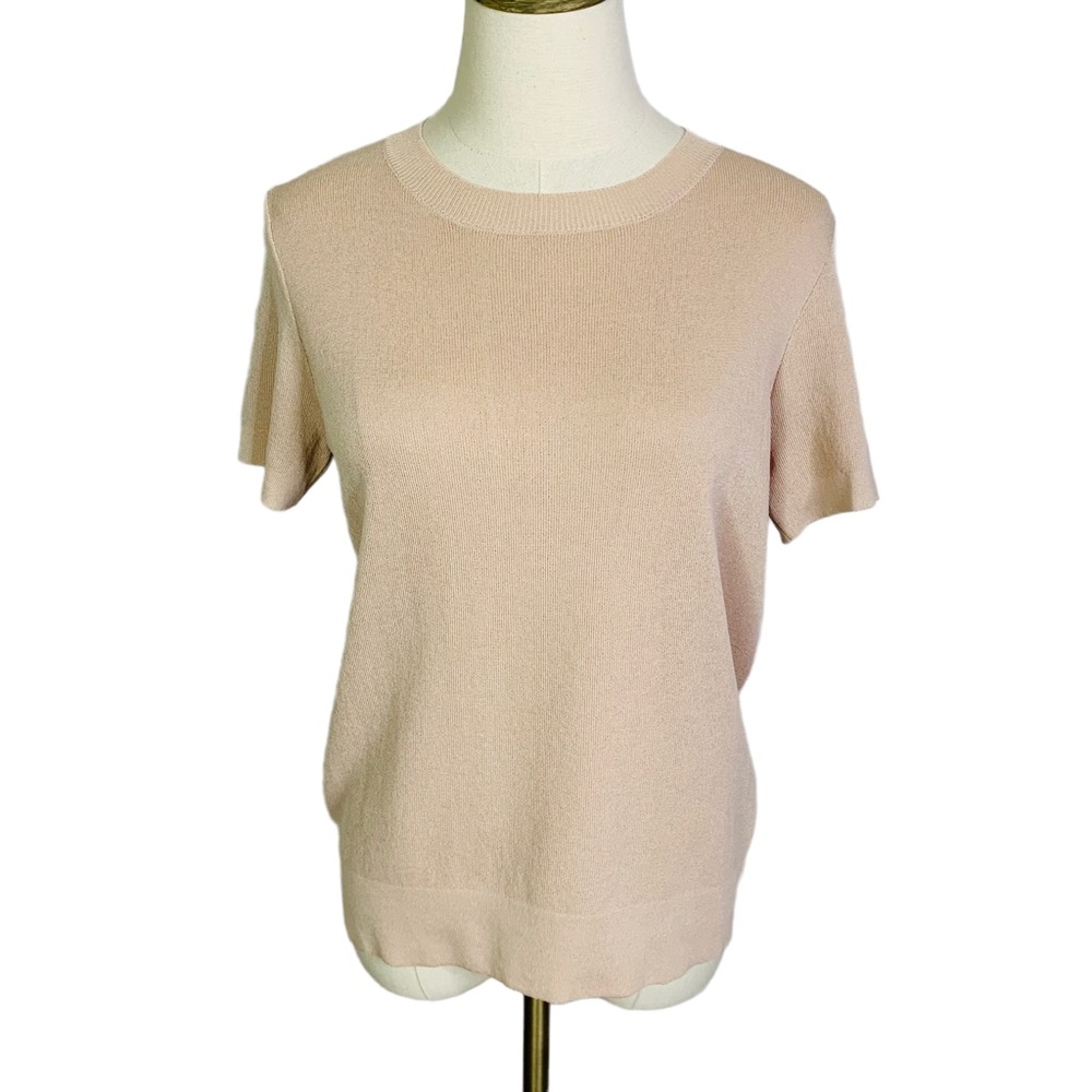 All:Row Knit Top Blouse SMALL in Sand 3383